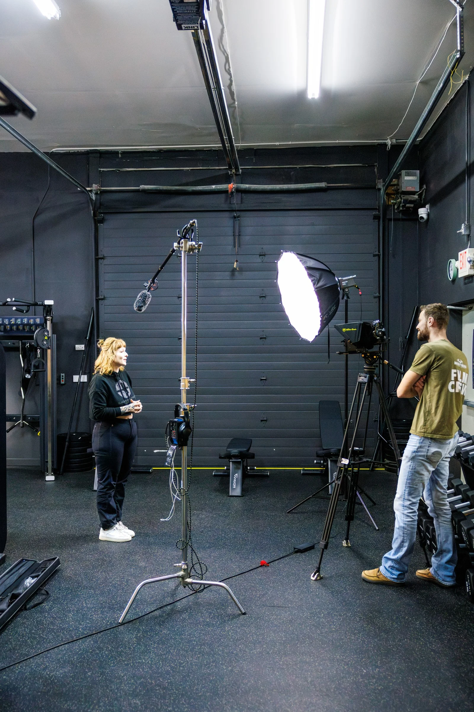 Martin Media filming high-energy fitness and athlete training content at Black River Fitness