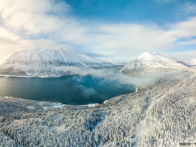 Cooper Lake Mountains jagged ridgeline under dramatic sky Kenai Peninsula Alaska