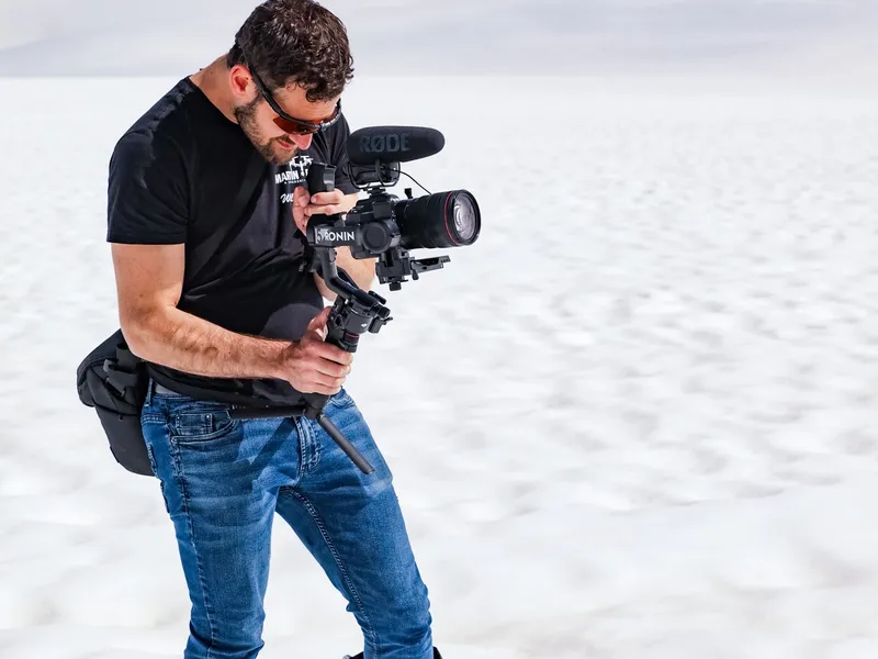 Martin Media 3-axis camera gimbal stabilization on Alaska snow and glacier