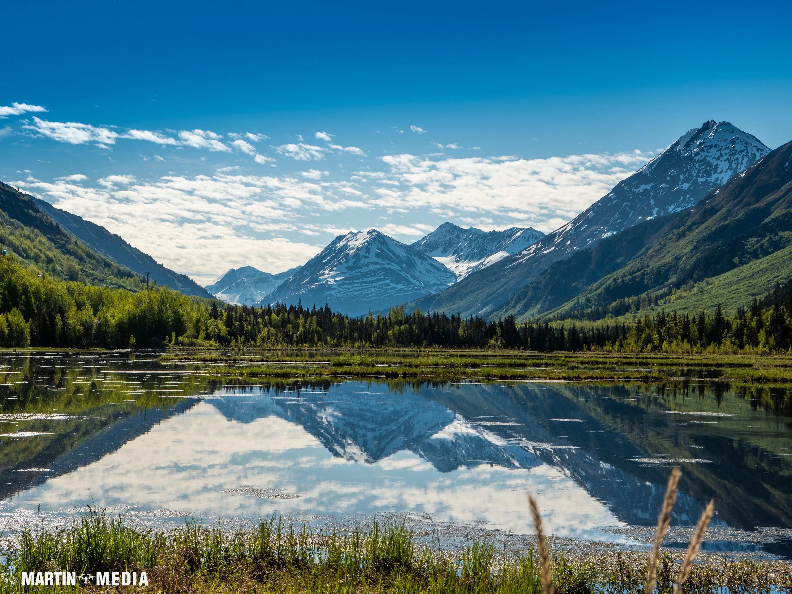 Tern Lake glassy reflection of mountains Kenai Peninsula Alaska